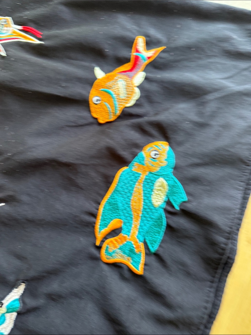 Black Embroidered Fish Slip Dress - Picture 2 of 4